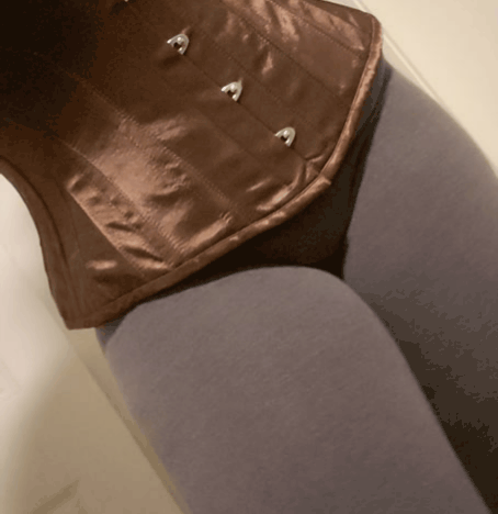 :I forgot I owned a corset from a show I did forever ago, I feel like a pirate 😂