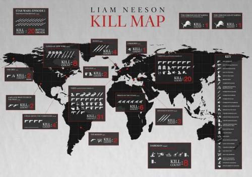 Liam Neeson kill map.