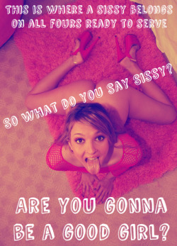 sissyrulez:  This is where a sissy belongs,