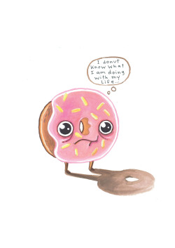 eatsleepdraw:  Donut Doubt. Follow Elisa on Tumblr.