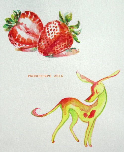 tiny strawberries!one of my favourite things from the sketchbook i’m working on