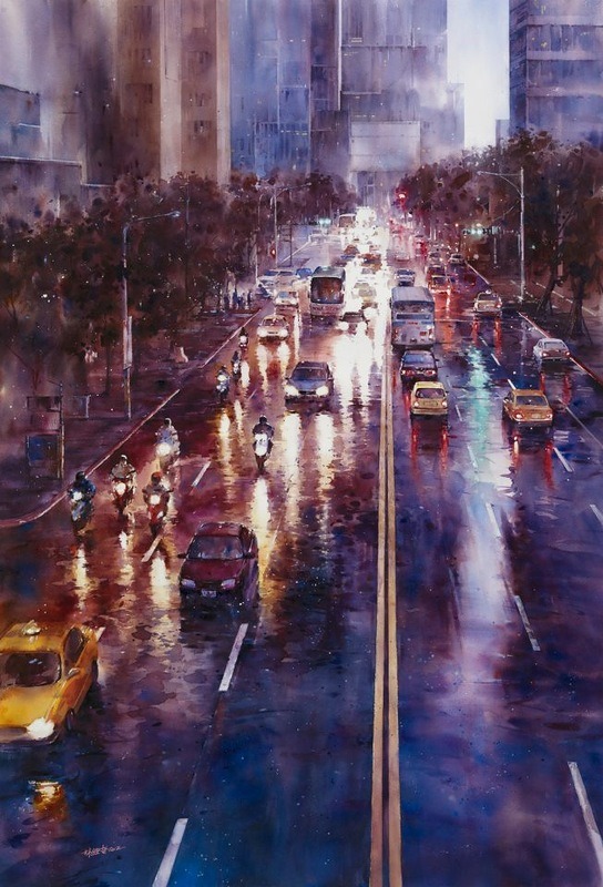 crossconnectmag:  Genius watercolor artist from Taipei - Lin Ching-Che  Lin Ching-Che 