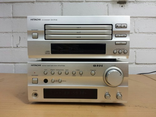 Hitachi HTA-R100 AM-FM Tuner Amplifier, 2000 - Hitachi DA-R100 CD Changer, 2000