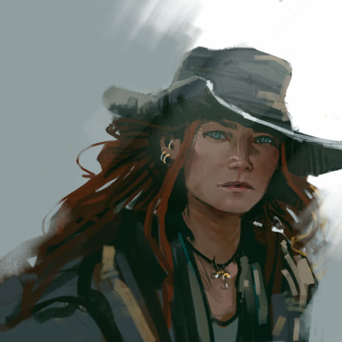 mirandakat:Warm-up sketch of Anne Bonny because I’m still not over Black Sails. 