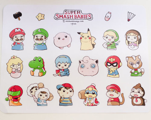retrogamingblog:  Super Smash Babies Stickers made by minkandmango