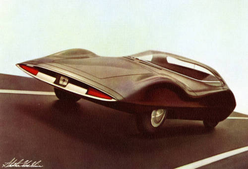 Strother MacMinn, designs for the Du Pont Car of Tomorrow series, 1950s. 1 Passenger car model, 2 Sp
