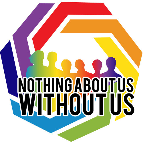 autisticadvocacy:
“ Image is the rainbow heptagon used in the ASAN logo, with a rainbow silhouette of six people together near the center and overlapping with the logo. The text reads “Nothing about us without us.” ”