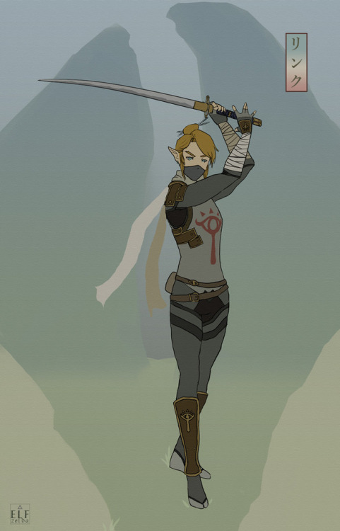 elfzelda:  Sheikah Tried a Japanese style drawing to fit the Sheikah aesthetic! Favourite armour set.