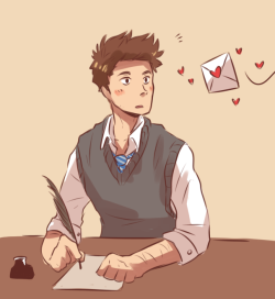 torakodragon:  Commission for Kim! Hogwarts Au: Or where Laura finds a letter Derek wrote for Stiles and decides to help him out. 