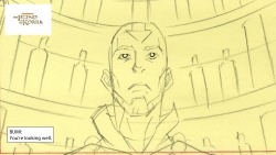 korranation:  Check out a sneak peek storyboard from tonight’s new episode of LoK, where Bumi talks to Aang inside the statue room at the Southern Air Temple. 