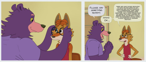 theosos:Finally finished this comic!The moon bear’s name is Julio, nickname is MomoThe coyote’s name is Fernando, Feri for short.Feri and Momo / Julio and Fernando :3The guys at the table in panel 3: Silver, Ty, LancerBuck and Mark, thanks for taking