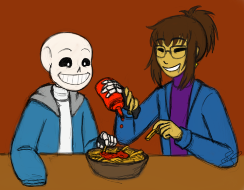 jimekas: Frans Week 2022 - Day 5 - FoodThey both like the ‘greasy food’ especially from the Grillby’