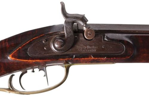 Long rifle crafted by Jacob/John Lauck late 18th or early 19th century. Originally from the Lancaste