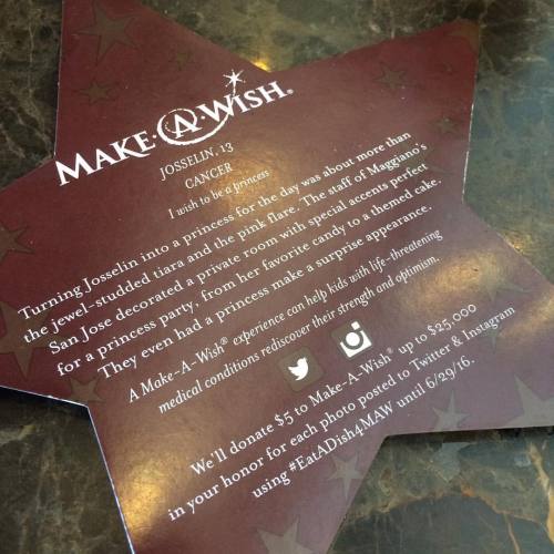 #MakeAWish #EatADish4MAW #Maggianos (at Maggiano’s Little Italy Annapolis)