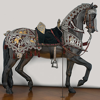 Equestrian armor of Holy Roman Emperor Maximillian I, produced in Augsburg, Germany, by Kolman Helms