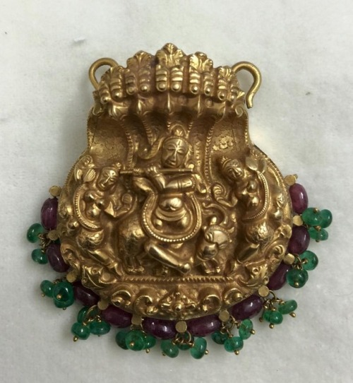 Hair ornament with Krishna and gopis, southern India