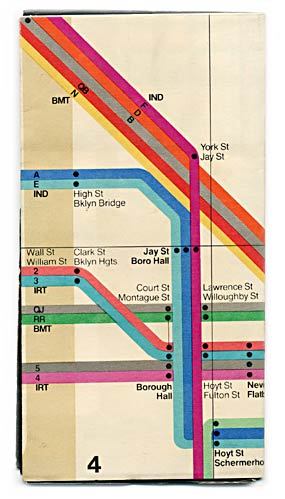 bojrk: NYC subway map (2nd version), Massimo Vignelli, 1972. 