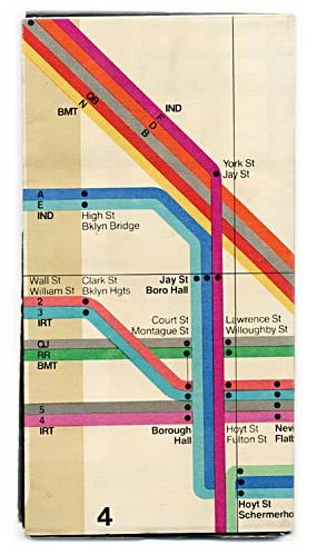 bojrk:NYC subway map (2nd version), Massimo Vignelli, 1972.