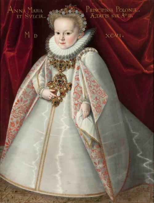 Portrait of Polish Crown Princess Anna Maria Vasa by Martin Kober, 1596