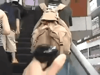unamusedsloth:  Even on an escalator. [Video]