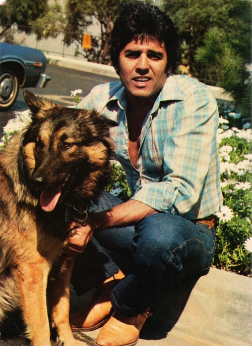 Erik Estrada with his adopted dog Don’t Cry, c. 1970s