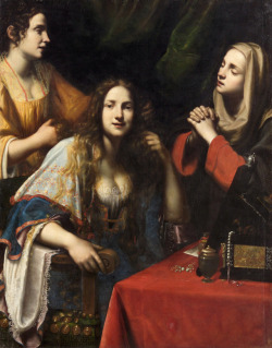 lionofchaeronea: Martha Scolds Her Sister Mary for Her Vanity, Francesco Lupicini, ca. 1625-30