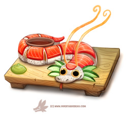 cryptid-creations:  Daily Paint 1305. Dragon Roll by Cryptid-Creations Time-lapse, high-res and WIP sketches of my art available on Patreon (:Twitter  •  Facebook  •  Instagram  •  DeviantART  ♒ Daily Painting Book Kickstarter  (MORE INFO)