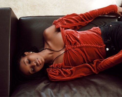 Natasha Ndlovu | Shop Red Velvet Blouse Here 