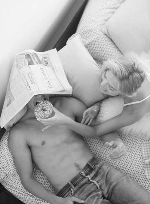 red-lips-wine-sips:  jaegerdog:  Weekend mornings…  💋