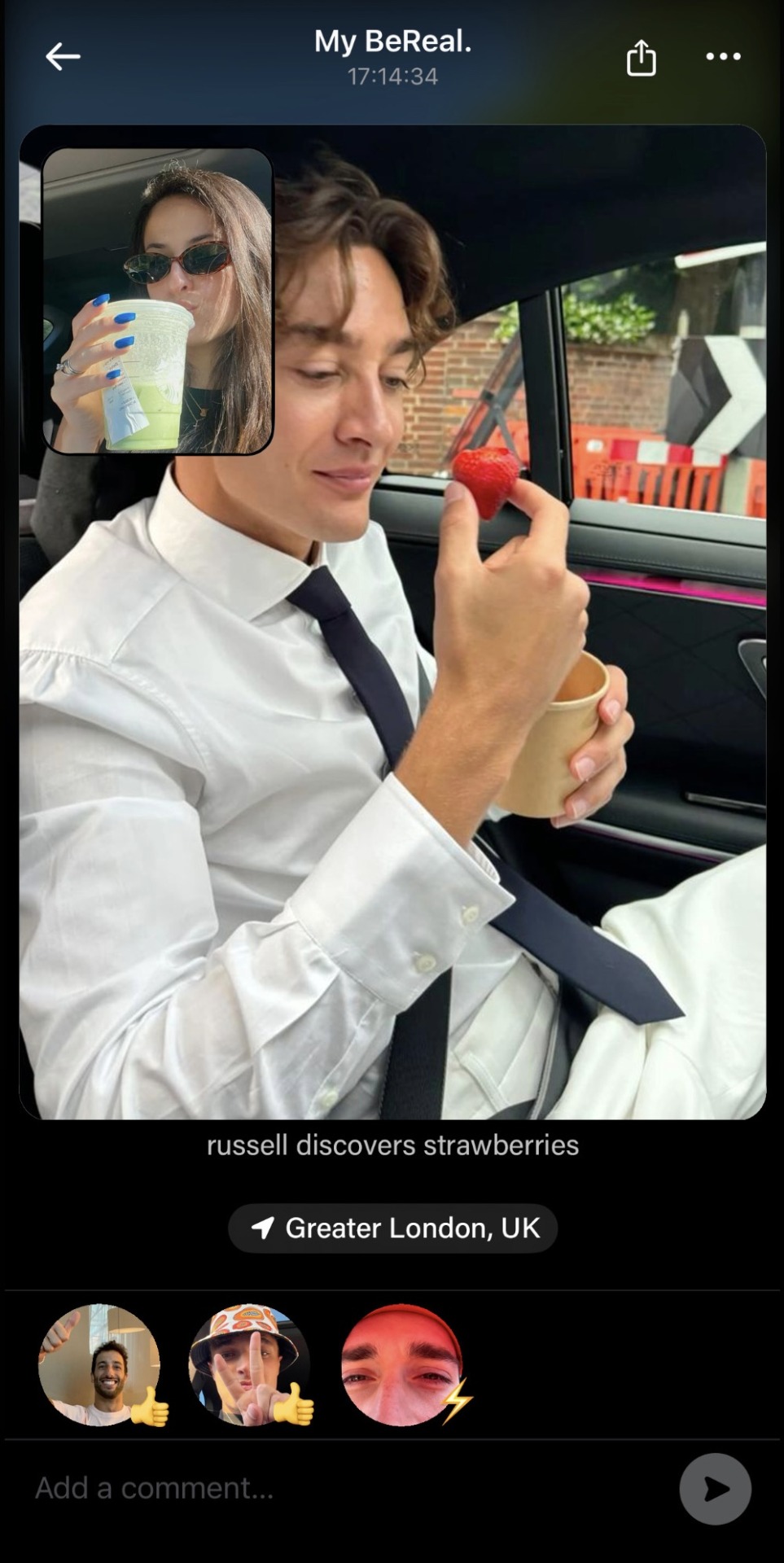 BeReals With Your F1 Boyfriend | F1 Grid X Reader