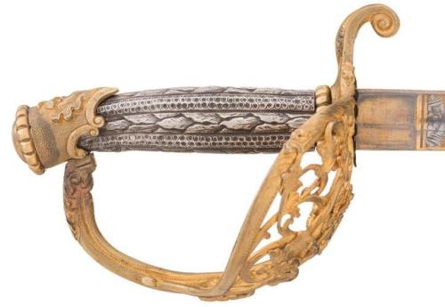 American Civil War presentation grade sabre, “Always Ready” on damascus blade.from Rock Island Aucti