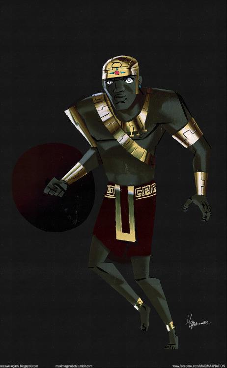 Here’s the 3rd and final costume design (for this particular character), which is based on the Olmec