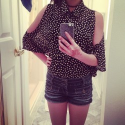 Outfit of the day. Polka dot is cool, okay.