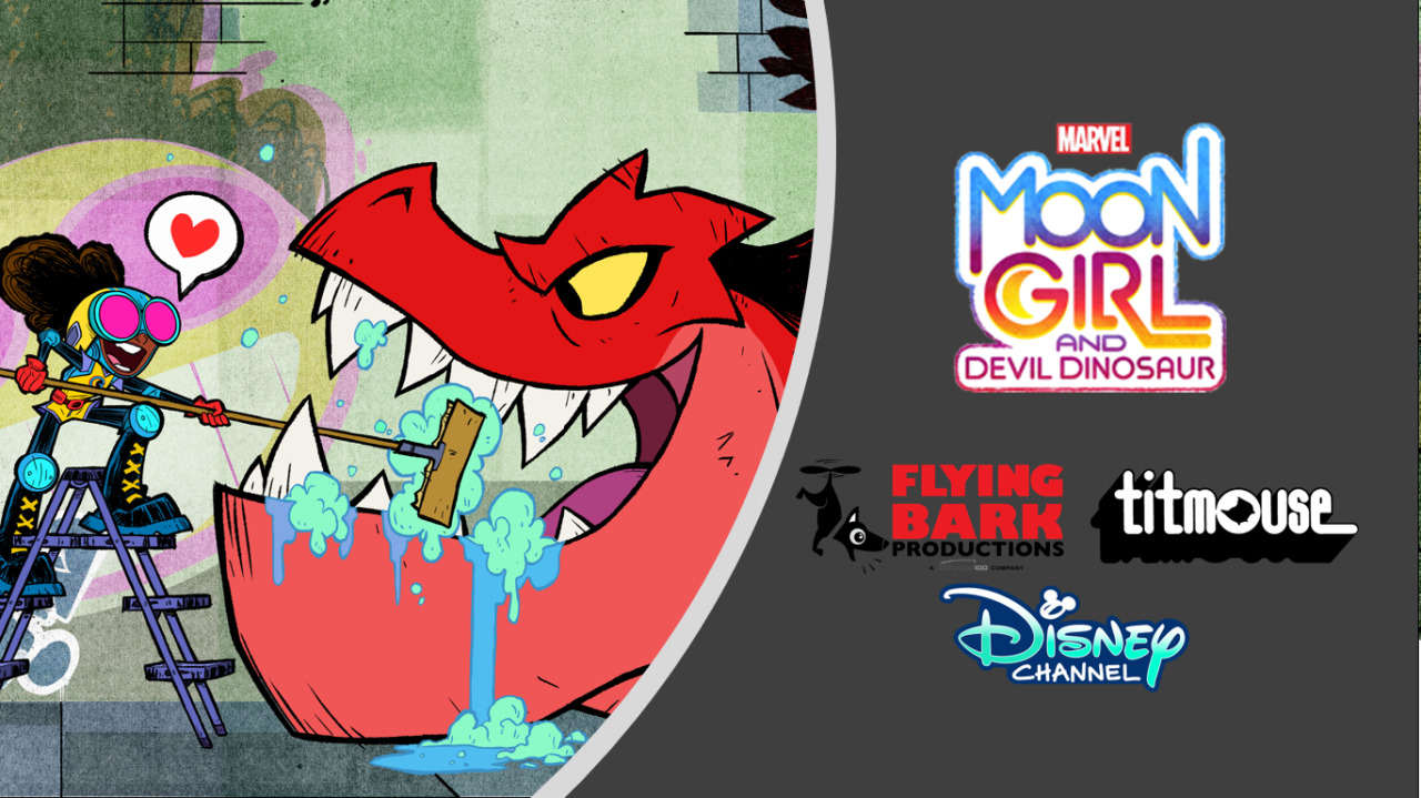 Flying Bark Productions Joins Animation Services For Disney Channel’s Moon Girl And Devil DinosaurIt seems that we have a Bark hero over here.....  Rise Of The TMNT And Glitch Techs animation studio Flying Bark Studio is joining Titmouse Inc   in providing animation services for Moon Girl And Devil Dinosaur“Moon Girl and Devil Dinosaur” follows the adventures of 13-year-old super-genius Lunella Lafayette (Diamond White,   The Bold and the Beautiful) and her ten-ton T-Rex, Devil Dinosaur (  Fred Tatasciore Wander Over Yonder) After Lunella accidentally brings Devil Dinosaur into present day New York City via a time vortex, the duo work together to protect the city’s Lower East Side from danger. #Moon Girl And Devil Dinosaur  #Moon Girl & Devil Dinosaur #Laurence Fishburne#Helen Sugland#Disney Channel#Titmouse Inc #Flying Bark Productions
