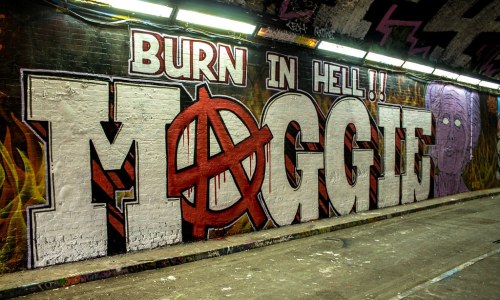 bloodphoenix: reguess1997:panzerschwanzwagen:radicalgraff: Anti-Thatcher graffiti seen around th