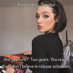keyholding-service:  For additional information regarding our male chastity key holding service, send us a Tumblr message, or send us a KIK message (Key.Holder).