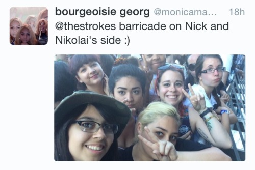 alexcarapetis:  tbt to when the strokes sent our group some snacks and water after Monica tweeted them 