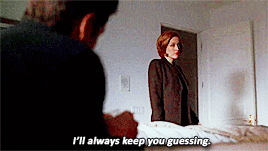needglam:Scully making Mulder smile/laugh fall in love with her all over again