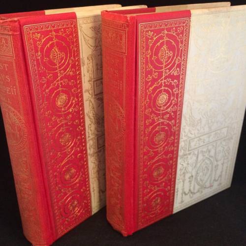 blueroofbooks:The Last Days of Pompeii in two fine bindings with many plates. #rarebooks #bookset #d