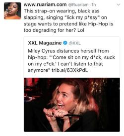 moonisneveralone:  sephezade:   monteyjames91:  lagonegirl:   Oh sure. But she was all down for using trap beats and a few hip hop features to blow up her brand and legitimize her new image in the music industry. But sure Miley, let’s all go along like