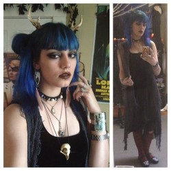 thegothicalice:  Feeling that witchy, Fae vibe. Tiny antlers from Hysteria Machine on Etsy. 