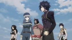 dooshiedoosh:  Leading the charge: slight Gruvia filler showing them in sync.