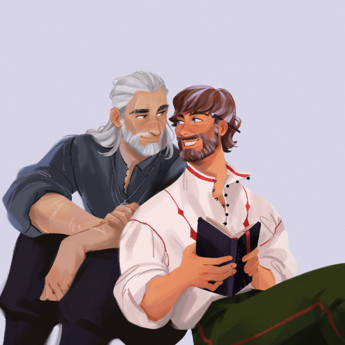 supernaturalisheaven:daryshkart:going through my sketches, wanted to color the old men in love i.e J