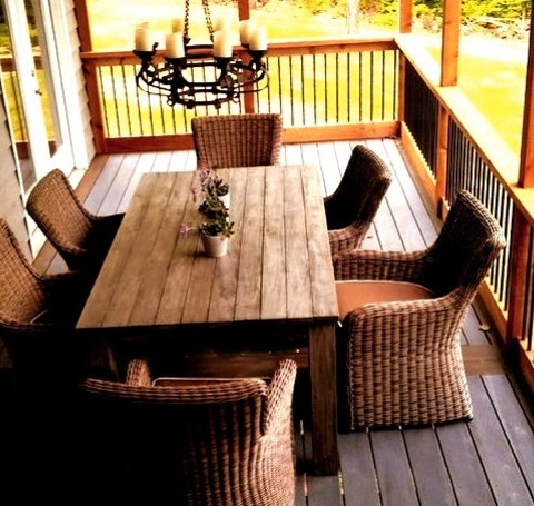 Deck - Contemporary DeckExample Of A Mid-sized Trendy Backyard Deck Design With A Roof Extension