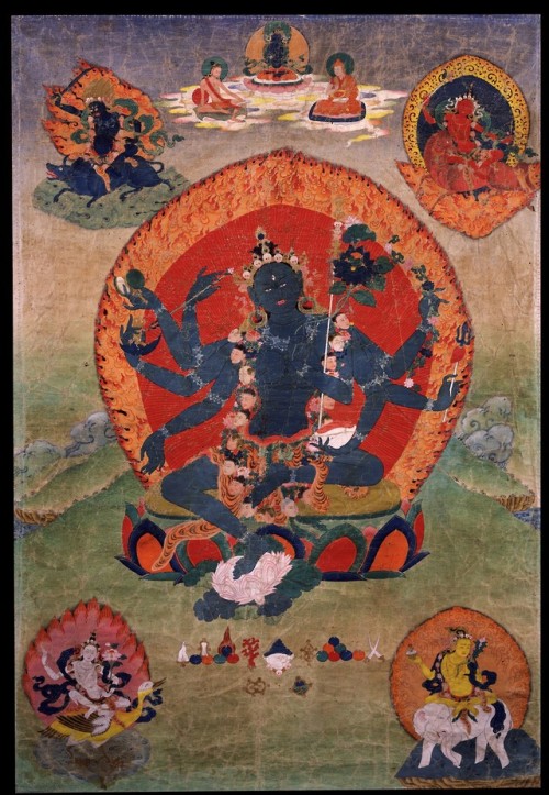 Blue Tara thangka from Tibet