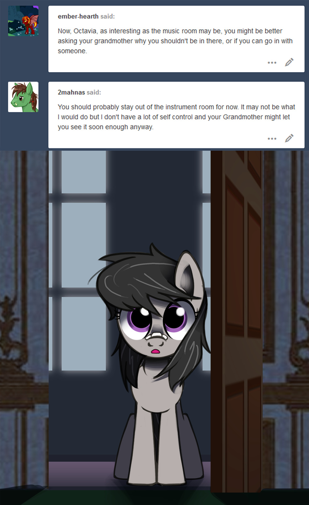 ask-canterlot-musicians:A distant calling. &hellip;.oh dear.