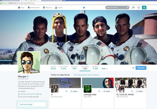 criaturamalvah:  Voy a stalkear a Mangel. Vaya, ya tiene 1,18M seguidores. :O  A