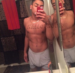 hall-of-nudes:  Fine ass light skin with dick for days!