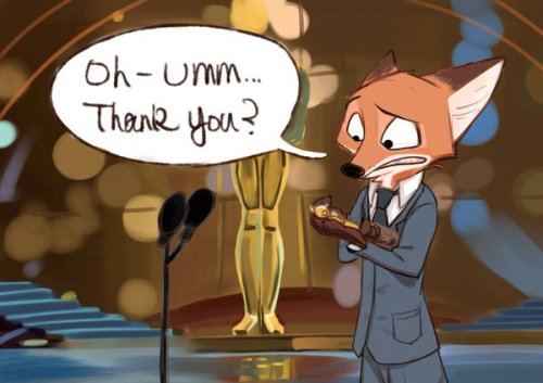 *Read from left to right*Nominating Nicholas Wilde as the best actor of the Year!Credits to 소몽 