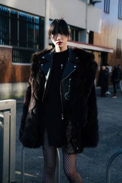 koreanmodel:Street style: Choi Sora shot by Lim Jae Hyun at Milan Fall 2017 
